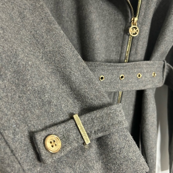 Charcoal grey, Michael Kors wool coat, size 14 - Picture 3 of 5